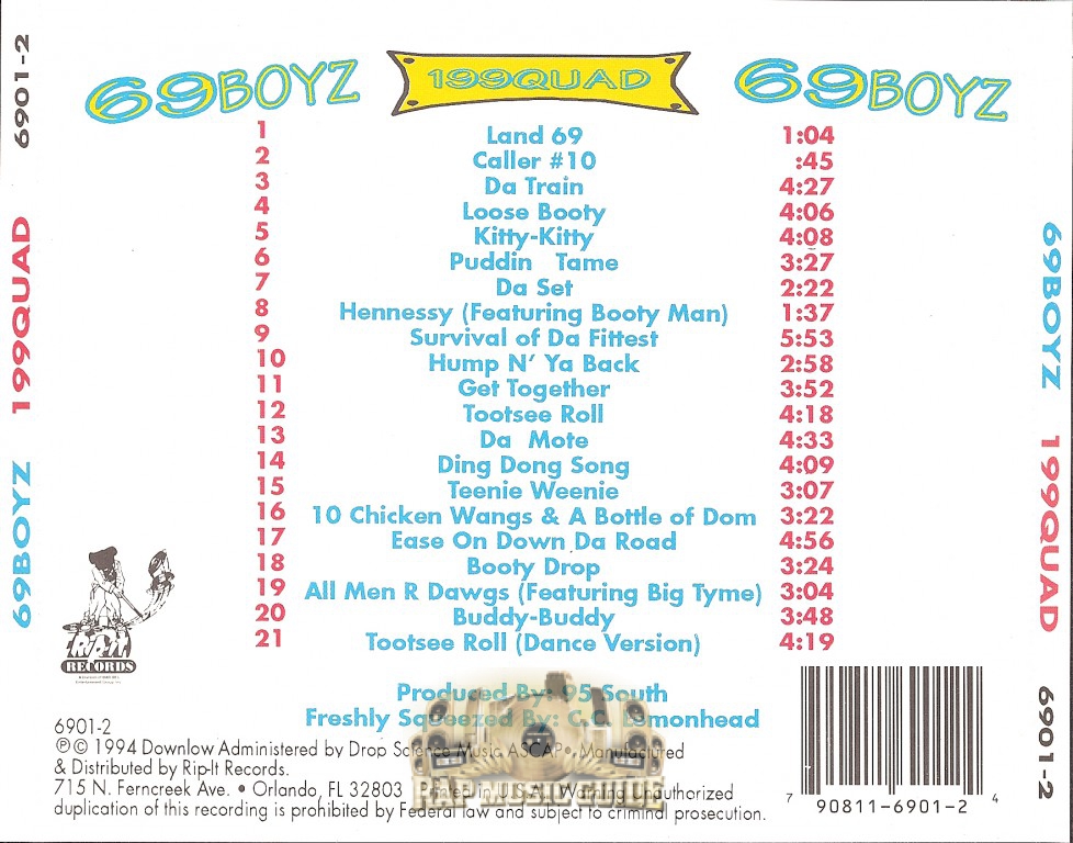 69 Boyz Let Me Ride That Donkey 69 Boyz - 199Quad: 1st Press. CD | Rap Music Guide